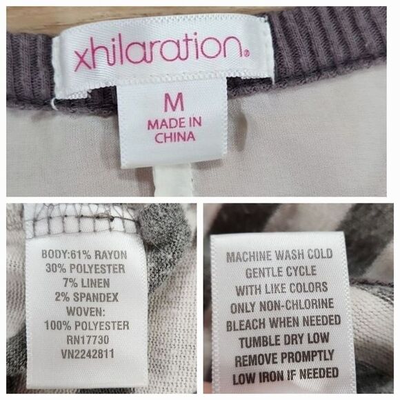 🐞Xhilaration Cream Striped Linen Blend Crop Batwing Top Medium - Picture 8 of 11